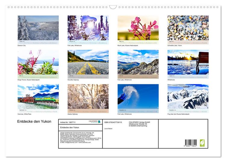Produktbild: Entdecke den Yukon (Wandkalender 2026 DIN A2 quer), CALVENDO Monatskalender