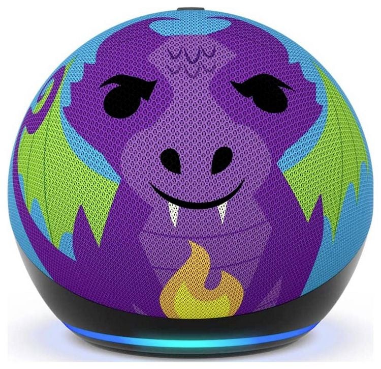 Produktbild: Amazon echo Dot Kids (5. Generation) Drachen Design Sprachassistent Mehrfarbig