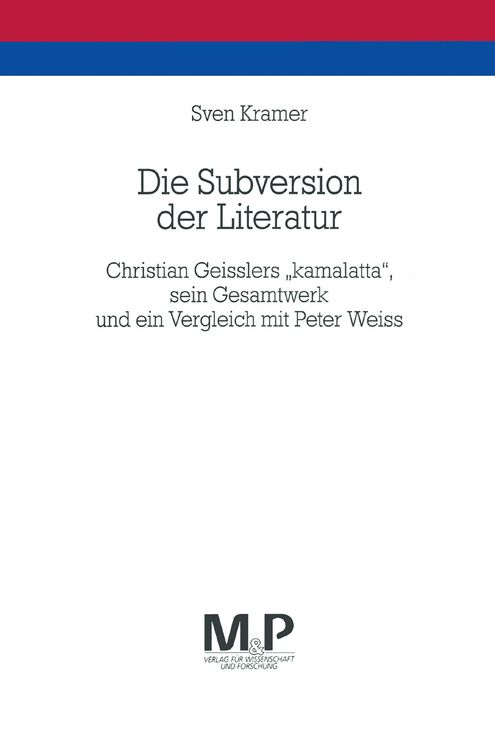 Produktbild: Die Subversion der Literatur