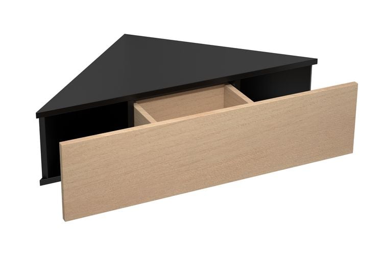 Produktbild: Holz Wandschublade Eckregal Nachttisch Usal S