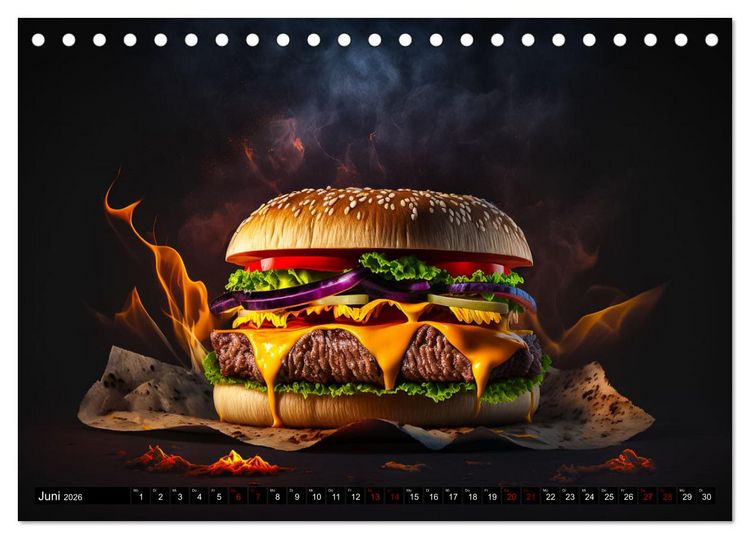 Produktbild: Burgerfood (Tischkalender 2026 DIN A5 quer), CALVENDO Monatskalender