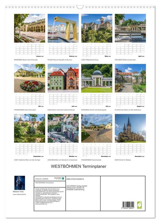 Produktbild: WESTB&Ouml;HMEN Terminplaner (Wandkalender 2026 DIN A2 hoch), CALVENDO Monatskalender