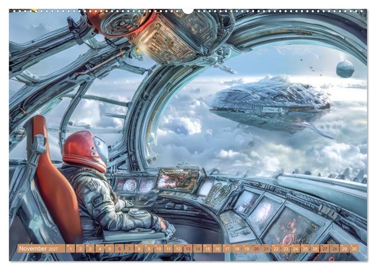 Produktbild: Science Fiction Reise - Ein visuelles Abenteuer (hochwertiger Premium Wandkalender 2027 DIN A2 quer), Kunstdruck in Hochglanz