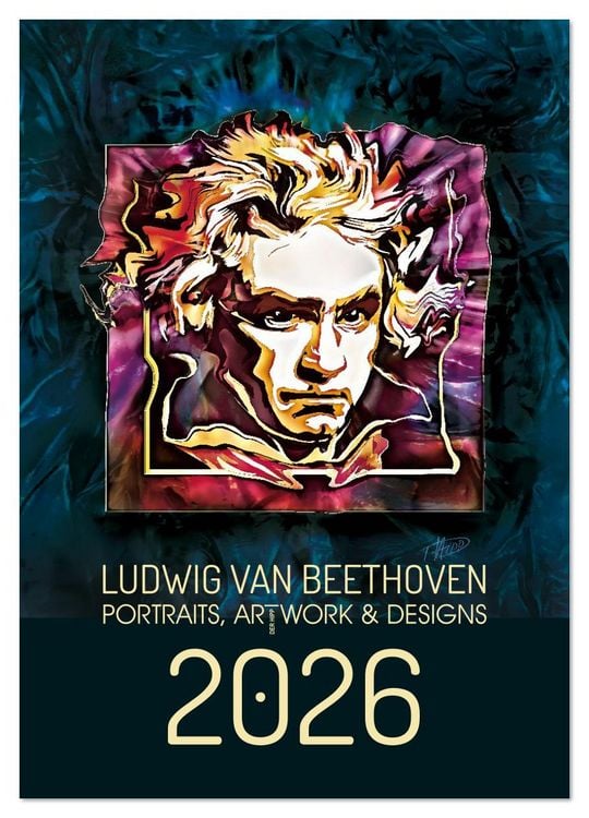 Produktbild: Ludwig van Beethoven - Portraits, Artworks und Designs (Wandkalender 2026 DIN A2 hoch), CALVENDO Monatskalender