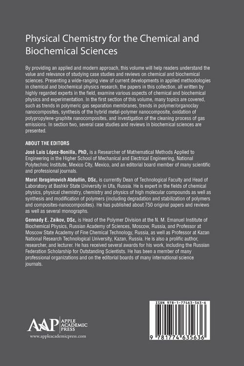 Produktbild: Physical Chemistry for the Chemical and Biochemical Sciences