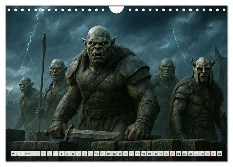 Produktbild: Erbe der Orks. Feuer und Schatten (Wandkalender 2026 DIN A4 quer), CALVENDO Monatskalender