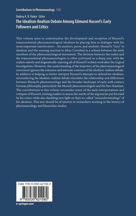 Produktbild: The Idealism-Realism Debate Among Edmund Husserl&rsquo;s Early Followers and Critics