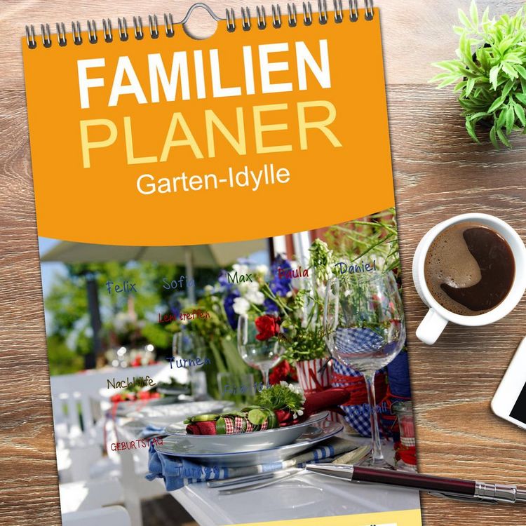 Produktbild: Familienplaner 2026 - Garten-Idylle 2026 mit 5 Spalten (Wandkalender, 21 x 45 cm) CALVENDO