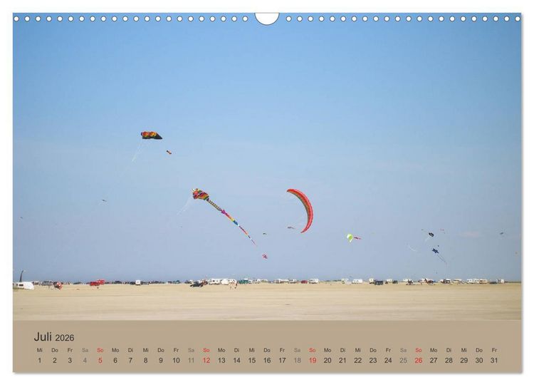 Produktbild: R&ouml;m&ouml; - Wasser, Wind und endloser Strand (Wandkalender 2026 DIN A3 quer), CALVENDO Monatskalender