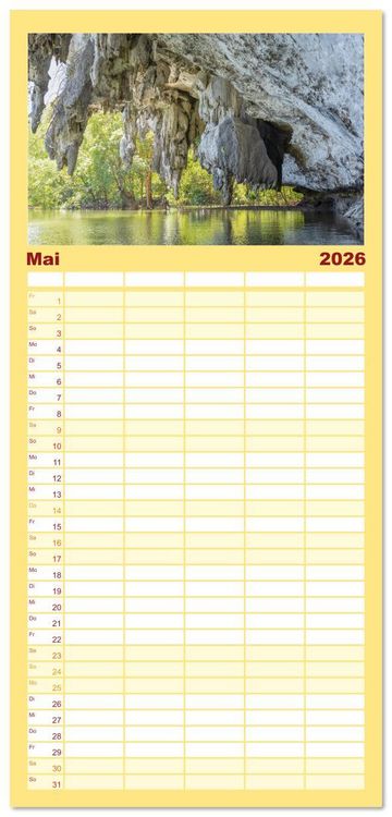 Produktbild: Familienplaner 2026 - Thailand - Die Sch&ouml;nheit Asiens mit 5 Spalten (Wandkalender, 21 x 45 cm) CALVENDO