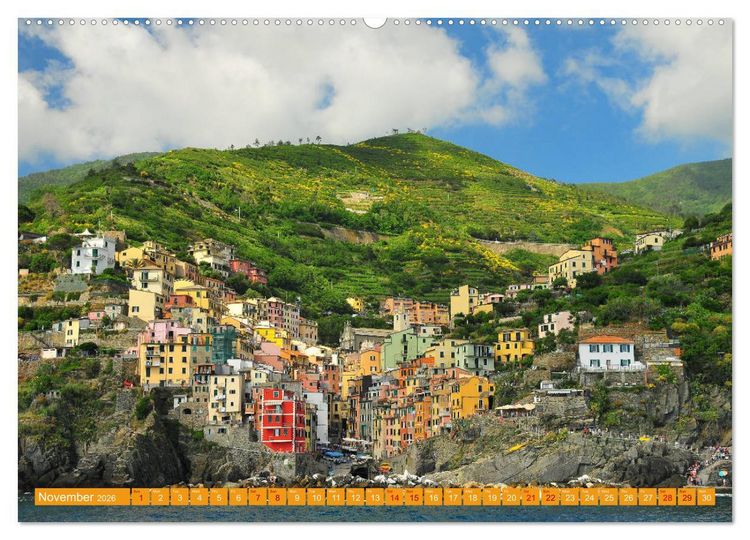 Produktbild: Colourful Postcards from Cinque Terre (High Quality Premium Wall Calendar 2026 DIN A2 landscape),CALVENDO 12 Month Wall Calendar