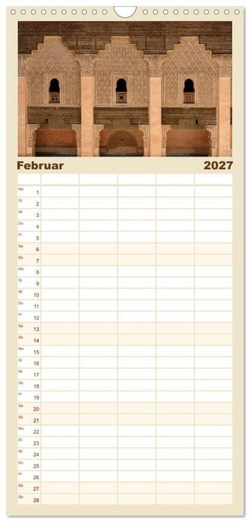 Produktbild: Familienplaner 2027 - M&auml;rchenhaftes Marokko mit 5 Spalten (Wandkalender, 21 x 45 cm) CALVENDO