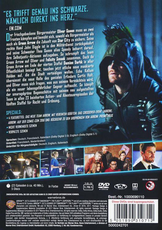 Produktbild: Arrow - Staffel 5 [5 DVDs]