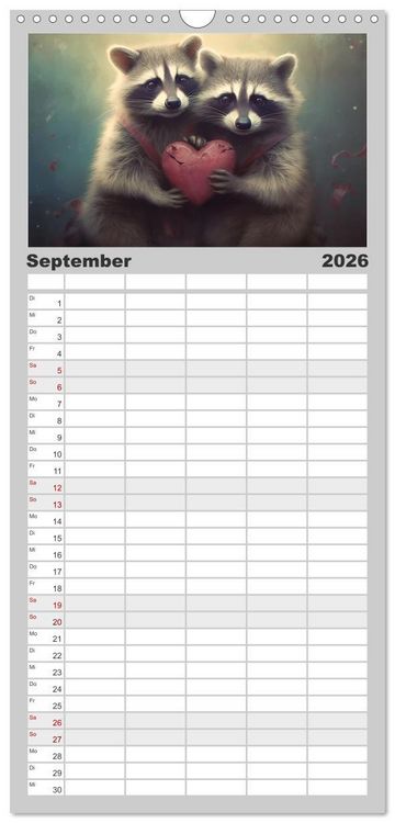 Produktbild: Familienplaner 2026 - Unzertennlich mit 5 Spalten (Wandkalender, 21 x 45 cm) CALVENDO