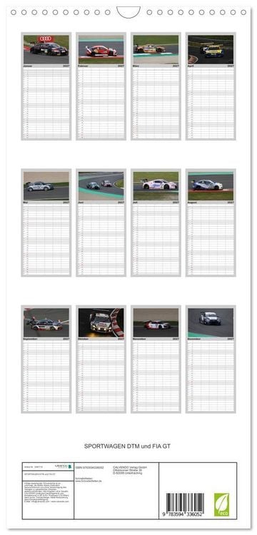Produktbild: Familienplaner 2027 - SPORTWAGEN DTM und FIA GT mit 5 Spalten (Wandkalender, 21 x 45 cm) CALVENDO