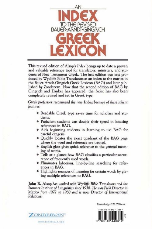 Produktbild: An Index to the Revised Bauer-Arndt-Gingrich Greek Lexicon