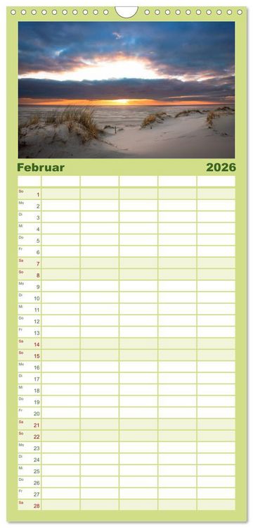 Produktbild: Familienplaner 2026 - Amrum - Eine farbenfrohe Insellandschaft mit 5 Spalten (Wandkalender, 21 x 45 cm) CALVENDO