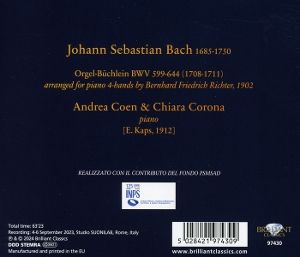 Produktbild: Bach:Orgelb&uuml;chlein,In The Transcription For Piano