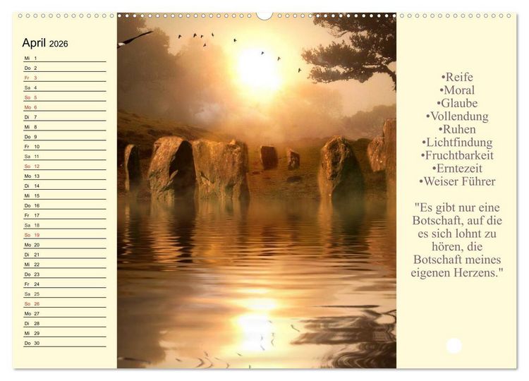 Produktbild: Tarot. Spirituell durch das Jahr (hochwertiger Premium Wandkalender 2026 DIN A2 quer), Kunstdruck in Hochglanz