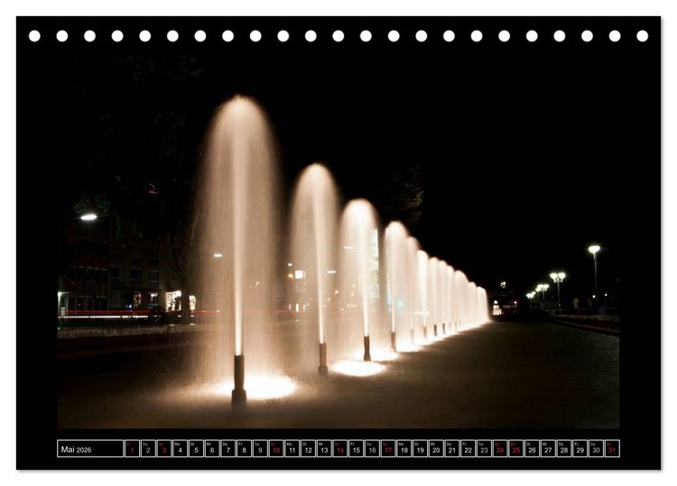 Produktbild: Karlsruhe Tag und Nacht (Tischkalender 2026 DIN A5 quer), CALVENDO Monatskalender