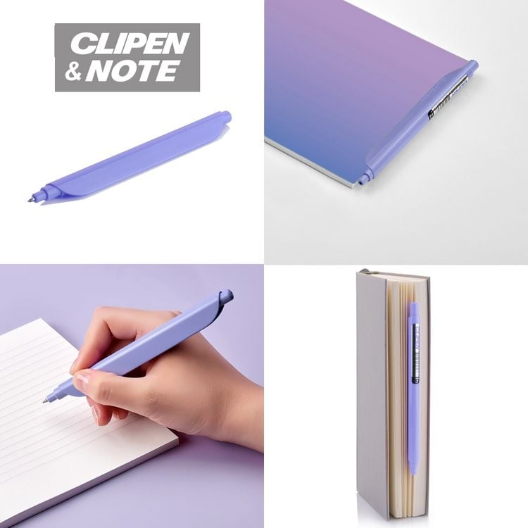 Produktbild: Clipen & Note &ndash; Gelschreiber & Notizbuch, Lila