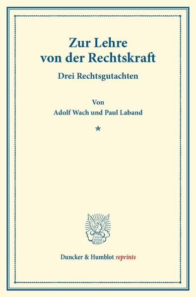 Produktbild: Zur Lehre von der Rechtskraft.