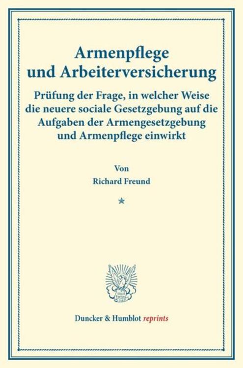 Produktbild: Armenpflege und Arbeiterversicherung.