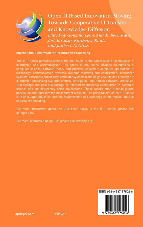 Produktbild: Open IT-Based Innovation: Moving Towards Cooperative IT Transfer and Knowledge Diffusion