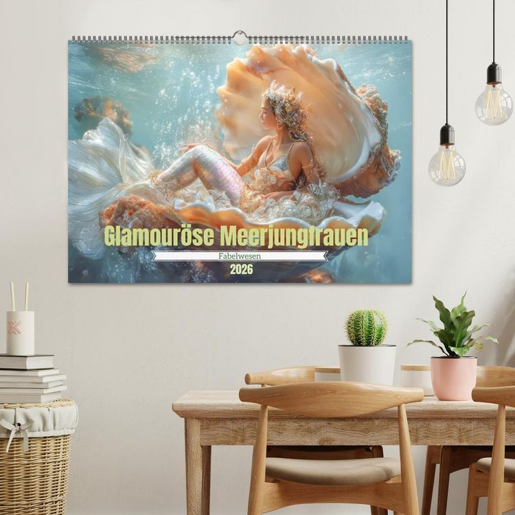 Produktbild: Glamour&ouml;se Meerjungfrauen - Fabelwesen (Wandkalender 2026 DIN A2 quer), CALVENDO Monatskalender