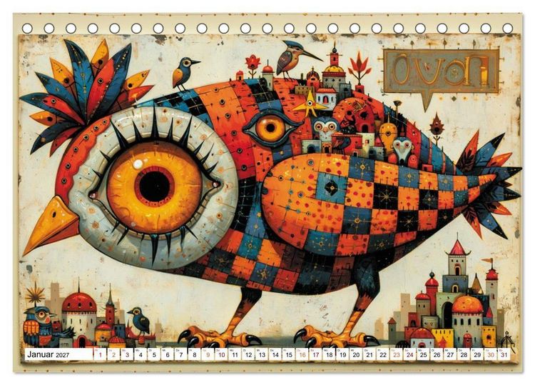 Produktbild: Schr&auml;ge V&ouml;gel im Blick (Tischkalender 2027 DIN A5 quer), CALVENDO Monatskalender