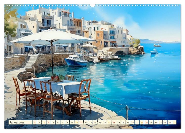 Produktbild: Santorini Inseltr&auml;ume (Wandkalender 2026 DIN A2 quer), CALVENDO Monatskalender