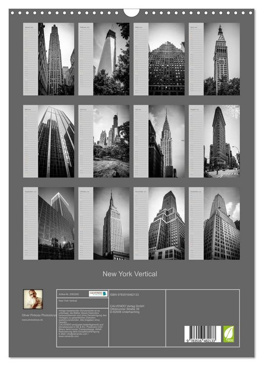 Produktbild: New York Vertical (Wandkalender 2026 DIN A3 hoch), CALVENDO Monatskalender