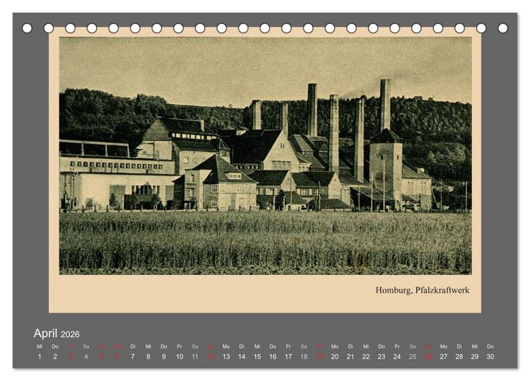 Produktbild: Saarland - vunn domols (frieher), Industrieanlagen (Tischkalender 2026 DIN A5 quer), CALVENDO Monatskalender