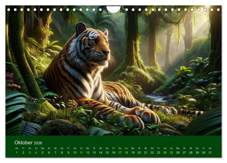 Produktbild: Majest&auml;tische Tiger (Wandkalender 2026 DIN A4 quer), CALVENDO Monatskalender