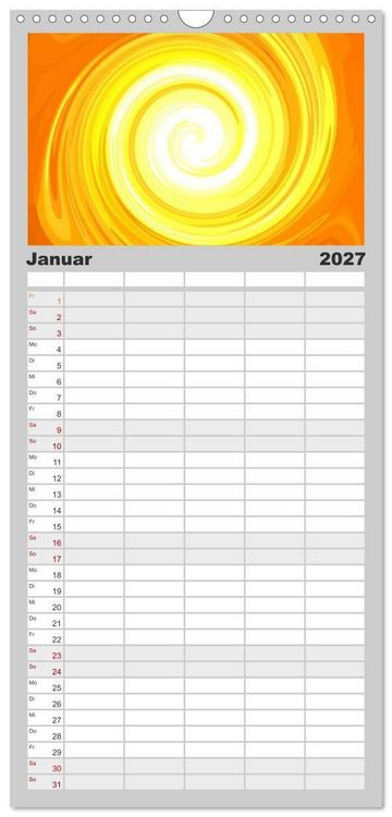 Produktbild: Familienplaner 2027 - Energie-Spiralen mit 5 Spalten (Wandkalender, 21 x 45 cm) CALVENDO