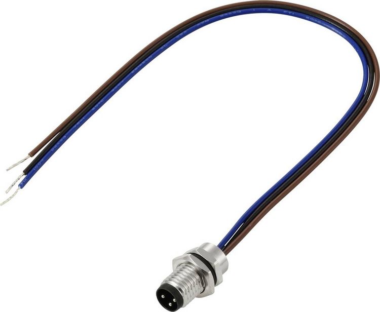 Produktbild: TRU COMPONENTS TC-13751896 Anschlussleitung M8 x 1 Stecker, gerade 0.2 m Polzahl Sensoren: 3 1 St.