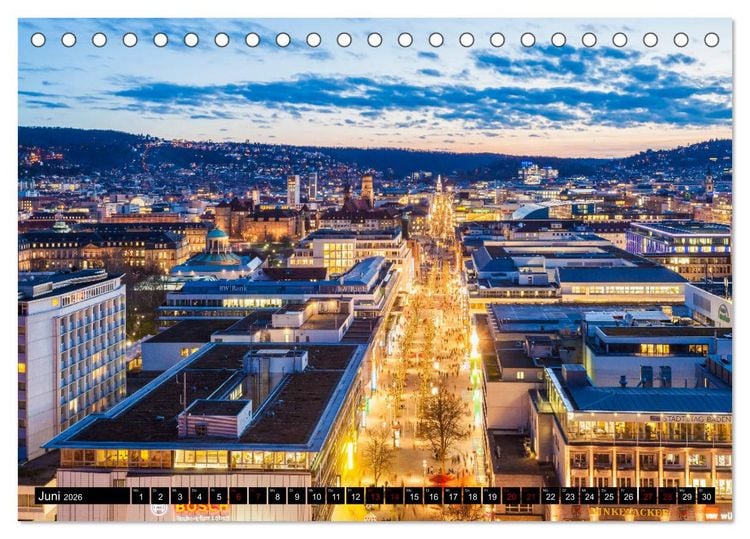 Produktbild: Ein Jahr STUTTGART (Tischkalender 2026 DIN A5 quer), CALVENDO Monatskalender