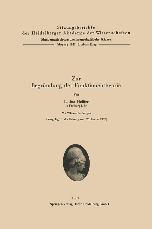 Produktbild: Zur Begr&uuml;ndung der Funktionentheorie
