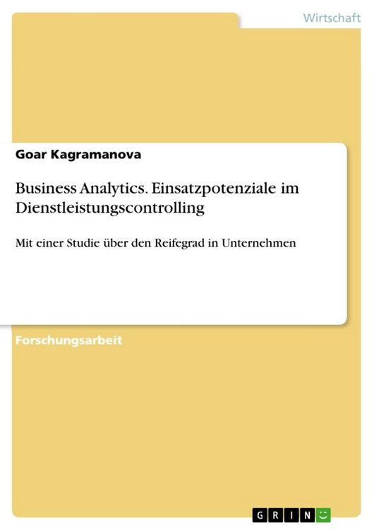 Produktbild: Business Analytics. Einsatzpotenziale im Dienstleistungscontrolling