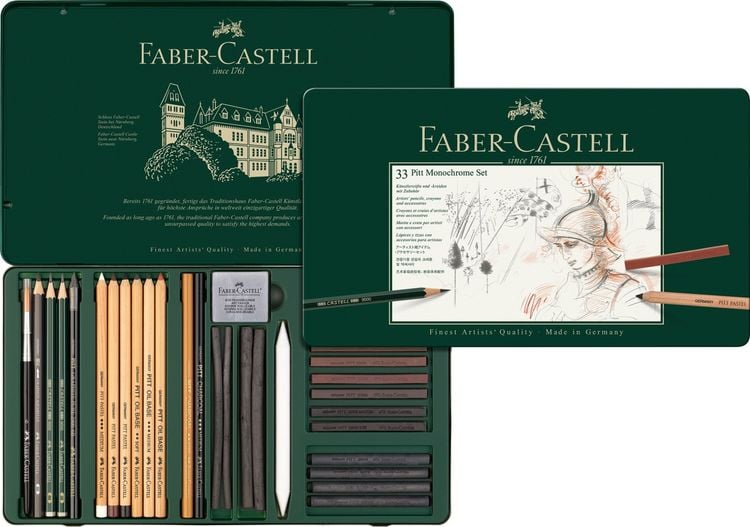 Produktbild: Faber-Castell Pitt Monochrome, 33er Set Metalletui
