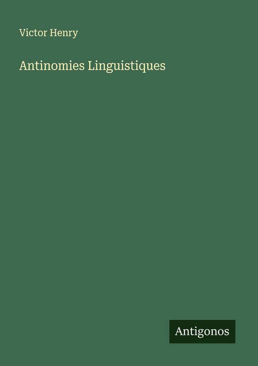 Produktbild: Antinomies Linguistiques