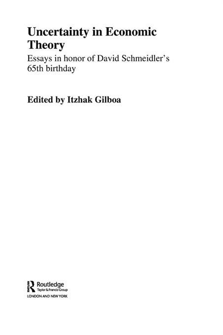 Produktbild: Uncertainty in Economic Theory