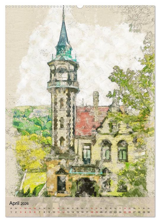 Produktbild: Dresden wie gemalt (hochwertiger Premium Wandkalender 2026 DIN A2 hoch), Kunstdruck in Hochglanz