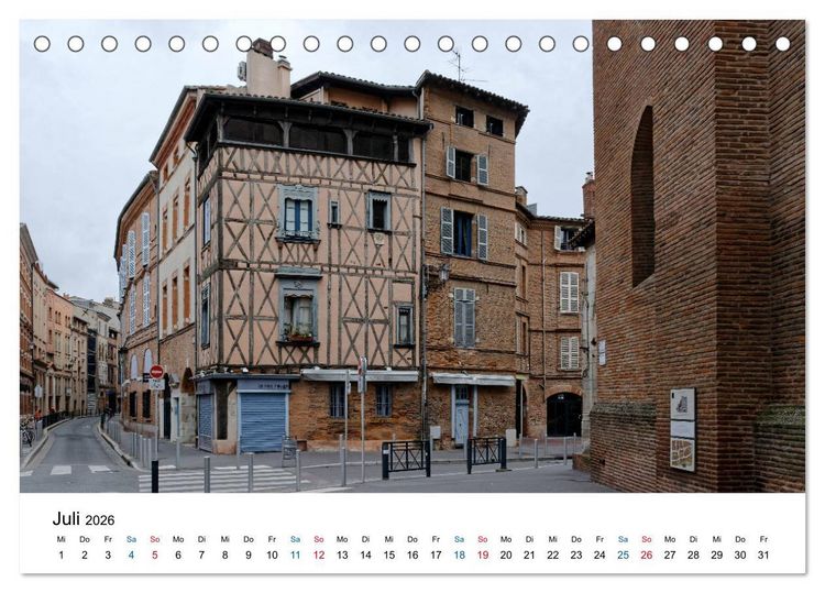Produktbild: Frankreichs gro&szlig;e St&auml;dte - Toulouse (Tischkalender 2026 DIN A5 quer), CALVENDO Monatskalender