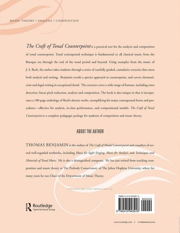 Produktbild: The Craft of Tonal Counterpoint
