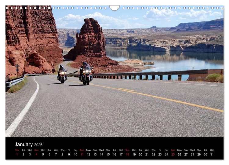 Produktbild: Riding the Wild West - America's Backroads by Motorcycle (Wall Calendar 2026 DIN A3 landscape), CALVENDO 12 Month Wall Calendar