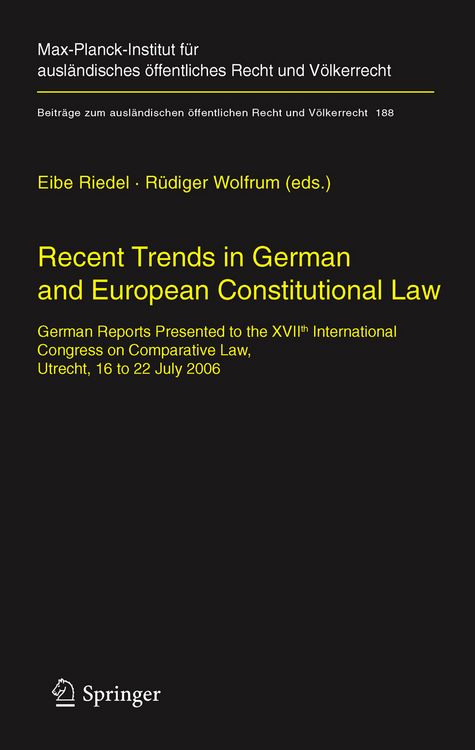 Produktbild: Recent Trends in German and European Constitutional Law