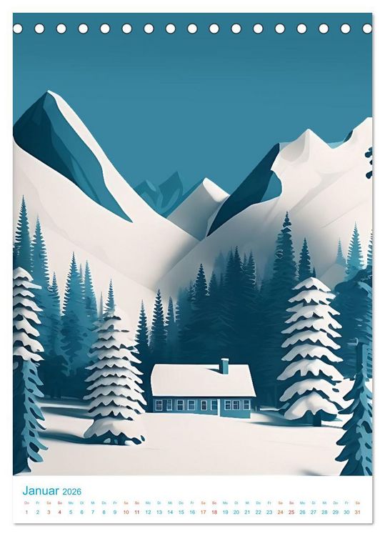 Produktbild: S&uuml;dtirol - Old School Poster Style (Tischkalender 2026 DIN A5 hoch), CALVENDO Monatskalender