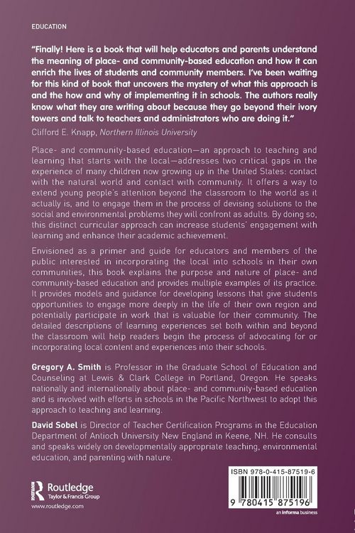Produktbild: Place- and Community-Based Education in Schools