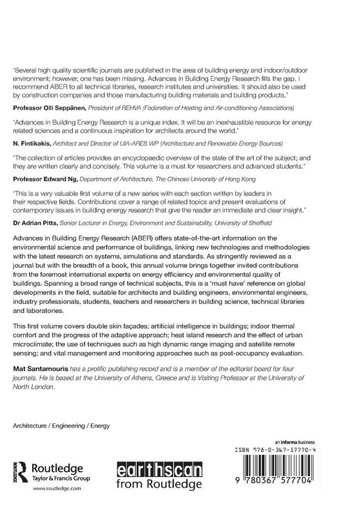 Produktbild: Advances in Building Energy Research